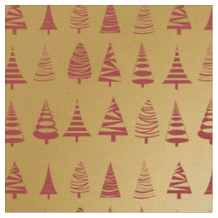 Red kerstboom modern op Gold Stof