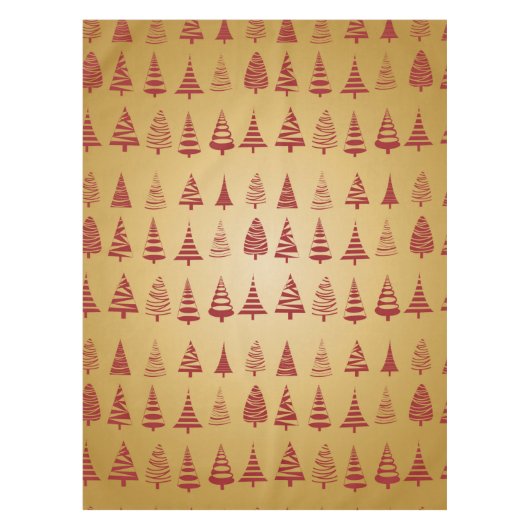 Red kerstboom modern op Gold Tafelkleed (Voorkant)