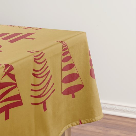 Red kerstboom modern op Gold Tafelkleed (Voorbeeld)