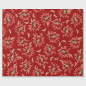 Red Kerstcactus Flowers Pattern Cadeaupapier (Vlak)