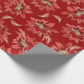 Red Kerstcactus Flowers Pattern Cadeaupapier (Hoek)