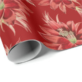 Red Kerstcactus Flowers Pattern Cadeaupapier (Rol Hoek)