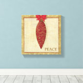 Red Kerstdecoration Love Canvas Afdruk (Insitu (Houten vloer))