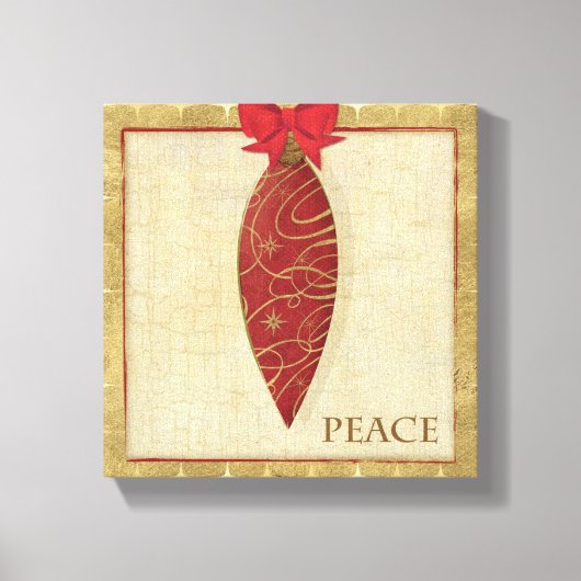 Red Kerstdecoration Love Canvas Afdruk (Voorkant)