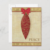 Red Kerstdecoration Love Feestdagenkaart (Voorkant / Achterkant)