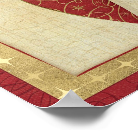 Red Kerstdecoration Love Poster (Hoek)