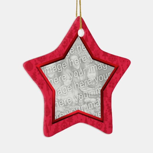Red Kerstdecorative Star-foto Keramisch Ornament (Rechts)