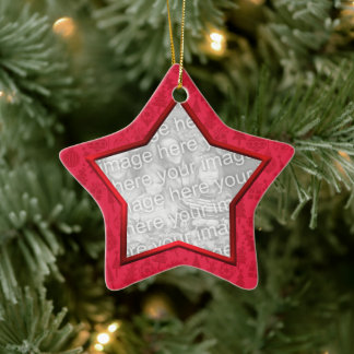 Red Kerstdecorative Star-foto Keramisch Ornament
