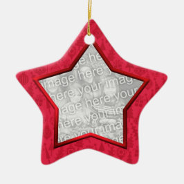 Red Kerstdecorative Star-foto Keramisch Ornament