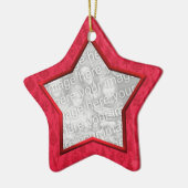 Red Kerstdecorative Star-foto Keramisch Ornament (Links)