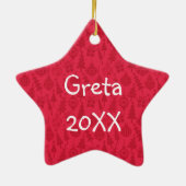 Red Kerstdecorative Star-foto Keramisch Ornament (Achterkant)