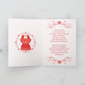 Red kerstengel voor kleindochter feestdagen kaart (Binnen)