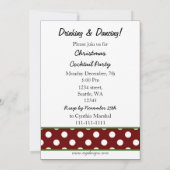 Red Kerstfeest Cocktails Kaart (Achterkant)