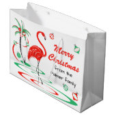 Red Kerstfeestjes Merry kerstsms grote Groot Cadeauzakje (Voorkant Gekanteld)