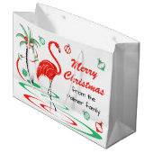 Red Kerstfeestjes Merry kerstsms grote Groot Cadeauzakje (Voorkant Gekanteld)
