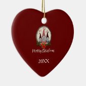 Red Kerstgnomen Trendy Elves Keramisch Ornament (Rechts)