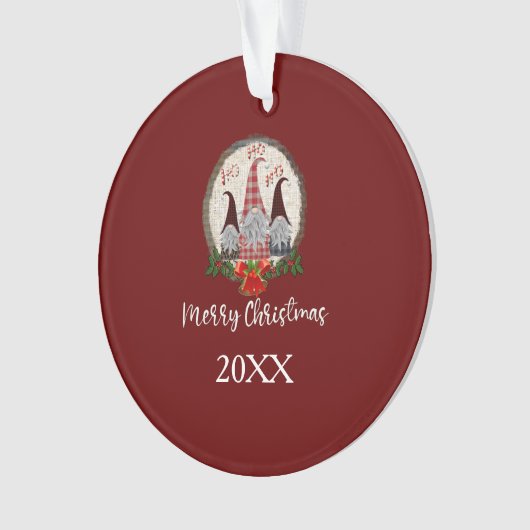 Red Kerstgnomen Trendy Elves Ornament (voorkant)