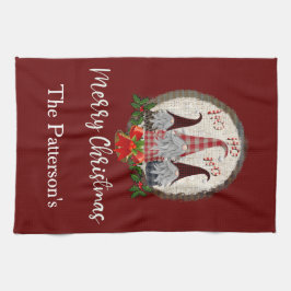 Red Kerstgnomen Trendy Elves Theedoek