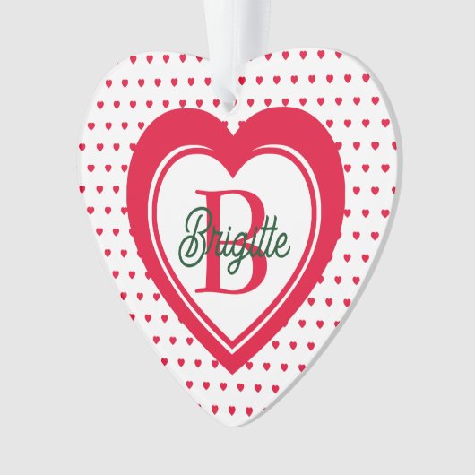 Red Kersthart, op maat gemaakt Ornament (voorkant)