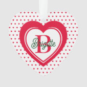 Red Kersthart, op maat gemaakt Ornament (voorkant)