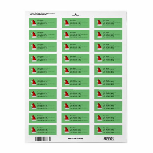 Red Kerstkerstkerstkerstkerstkerstkersthat Etiket (Full Sheet)