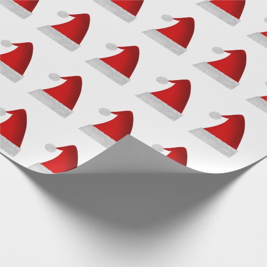 Red Kerstkerstkerstkerstkerstkerstmanhoeden Cadeaupapier (Hoek)