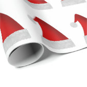 Red Kerstkerstkerstkerstkerstkerstmanhoeden Cadeaupapier (Rol Hoek)