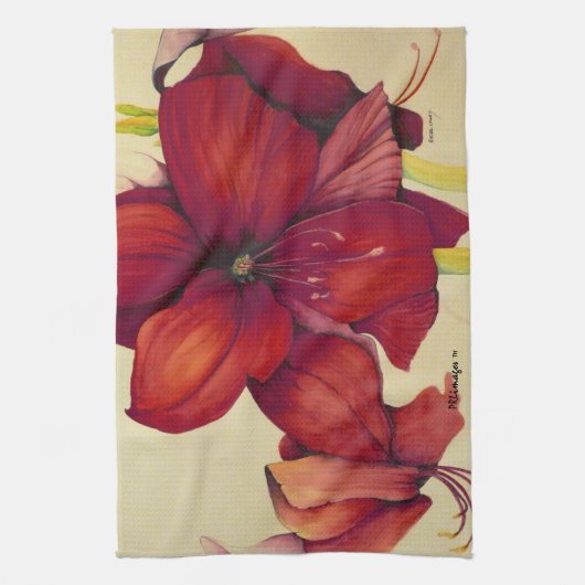 Red Kerstmis Amaryllis Kitchen Towels Theedoek (Verticaal)