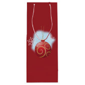 Red Kerstmis Bauble en Snowflakes Wijn Cadeautas (Achterkant)