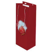 Red Kerstmis Bauble en Snowflakes Wijn Cadeautas (Voorkant Gekanteld)