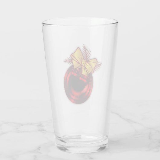 Red Kerstmis Bauble Kerstmis Glas (Achterkant)