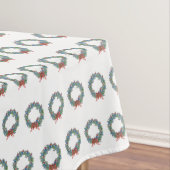 Red Kerstmis Blauwe Ginger Jar Jars Tafelkleed (Voorbeeld)