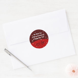 Red Kerstmis Business logo Holiday Greep Class Ronde Sticker
