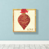 Red Kerstmis DŽcor Hope Canvas Afdruk (Insitu (Houten vloer))