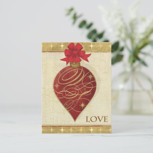 Red Kerstmis DŽcor Hope Feestdagenkaart (Staand voorkant)