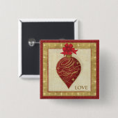 Red Kerstmis DŽcor Hope Vierkante Button 5,1 Cm (Voorkant /achterkant)