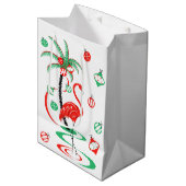 Red Kerstmis Flamingo Baubles cadeaubon medium Cadeauzakje (Voorkant Gekanteld)