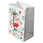 Red Kerstmis Flamingo Baubles cadeaubon medium Cadeauzakje (Achterkant Gekanteld)