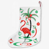 Red Kerstmis Flamingo Baubles dubbelzijdig Kleine Kerstsok (Achterkant)