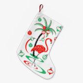 Red Kerstmis Flamingo Baubles dubbelzijdig Kleine Kerstsok (Voorkant (Hangend))