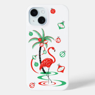 Red Kerstmis Flamingo Baubles iPhone case
