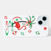 Red Kerstmis Flamingo Baubles iPhone case (Achterkant (horizontaal))
