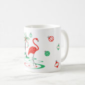 Red Kerstmis Flamingo Baubles mok (Voorkant rechts)