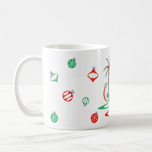 Red Kerstmis Flamingo Baubles mok (Links)