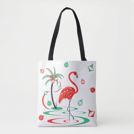 Red Kerstmis Flamingo Baubles overal Tote Bag (Voorkant)