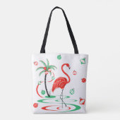 Red Kerstmis Flamingo Baubles overal Tote Bag (Achterkant)