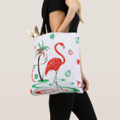 Red Kerstmis Flamingo Baubles overal Tote Bag (Dichtbij)