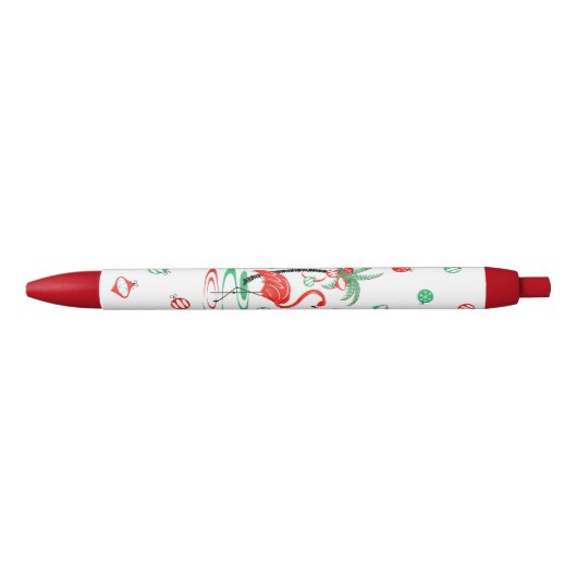 Red Kerstmis Flamingo Baubles pen (Voorkant)