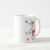 Red Kerstmis Flamingo Baubles portret mok (Voorkant rechts)