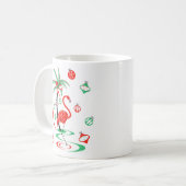 Red Kerstmis Flamingo Baubles portret mok (Voorkant links)